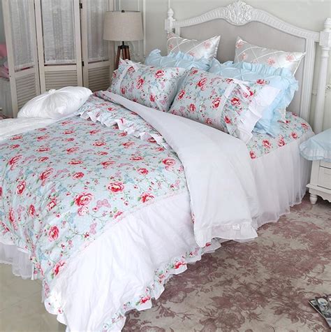 Shop for shabby chic queen comforter online at target. Princess Shabby Chic Floral Blue White Duvet Comforter ...