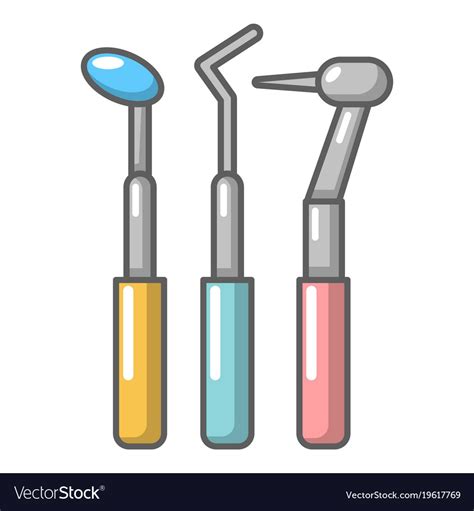 Dentistry Tool Icon Cartoon Style Royalty Free Vector Image