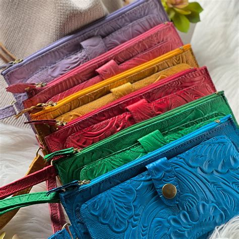 Embossed Soft Leather Wallets For Women • Bohemian Wallet • Wristlet Wallet • Mothers Day Ts