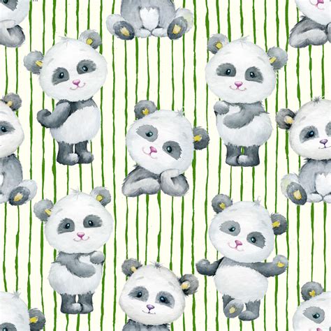 Pandas Animais Fofos Em Um Fundo Isolado Em Um Estilo De Desenho