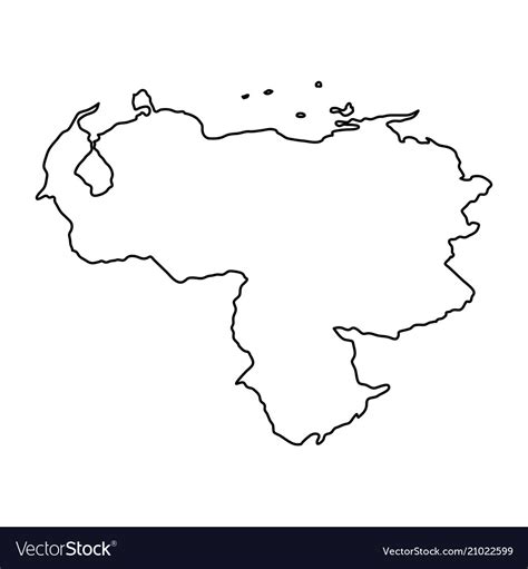 Venezuela Map Black Contour Curves On White Vector Image