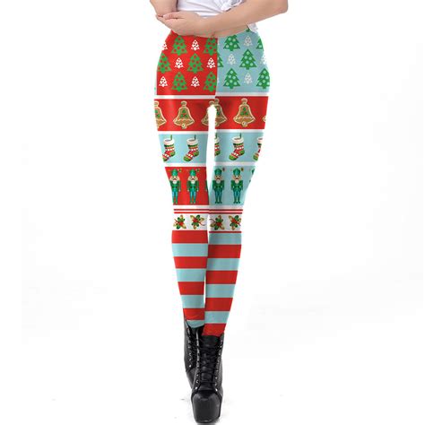 christmas strip tight leggings shoeu