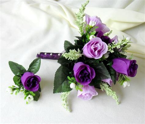 Silk Purple Flowers For Wedding 10 Heads Purple Peony For Decoration