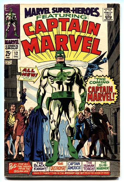 Marvel Super Heroes 12 Comic Book First Captain Marvel First Issue