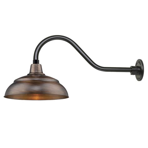 First & foremost, get handcrafted gooseneck lighting at hammerworks. Copper Gooseneck Light Fixture with Warehouse Shade | Barn ...