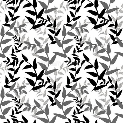Seamless Leaves Pattern Seamless Outline Leaves Pattern Nature