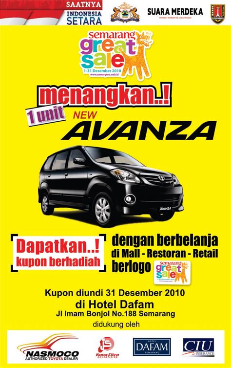 Diisi dengan nomor npwp pusat/induk yang telah ada, dalam hal pendaftaran wajib pajak dengan kategori : SEMARANG GREAT SALE 2010: Menangkan 1 Unit New Avanza