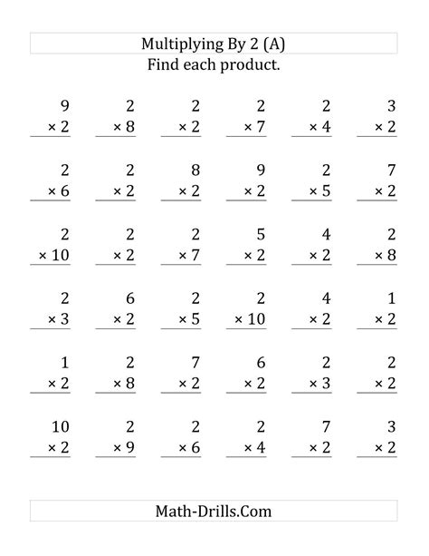 4th Grade Multiplication Worksheets 100 Problems Times Tables