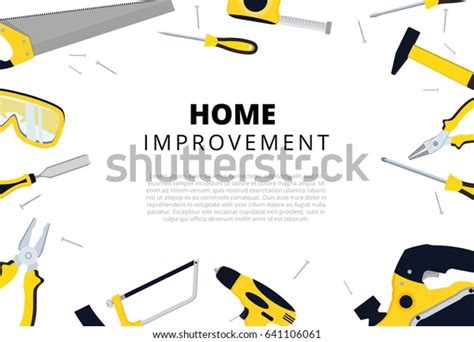 Home Improvement Background With Repair Tools House Construction