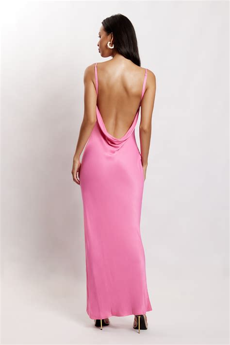 Jade Cowl Neck Backless Maxi Dress Pink Maxi Dress Pink Maxi Dress Backless Maxi Dresses
