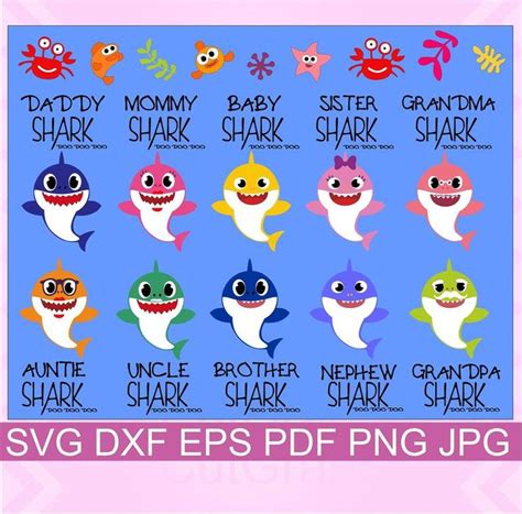Download Shark Family SVG Bundle Baby Shark SVG Family Shark | Etsy (With images) | Shark family, Baby ...