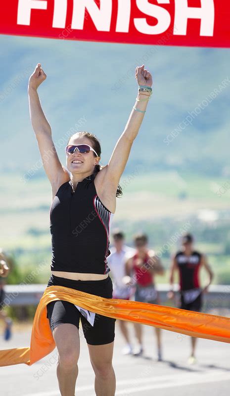 Runner Crossing Race Finish Line Stock Image F0138512 Science