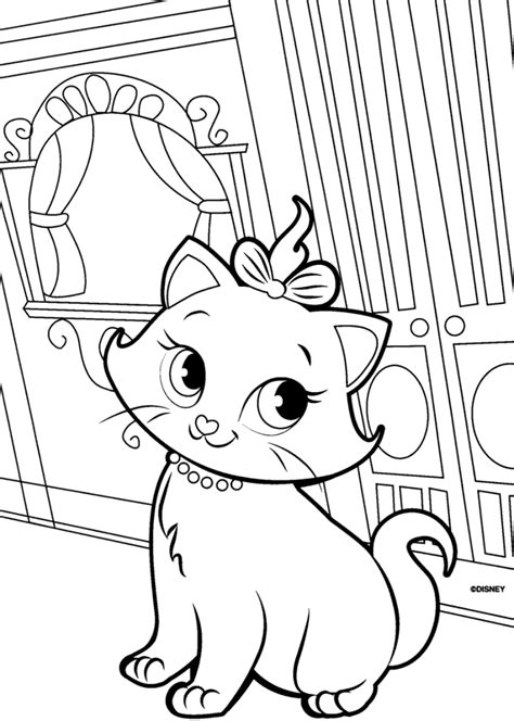View and print full size. The Marie Cat Coloring Pages | Team colors