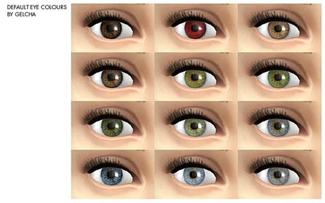 Default Eye Colours By Gelcha Sims 4 Eyes