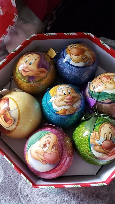 Disney 2010 Seven Dwarfs Ornament Set Easter Eggs Ornaments Christmas