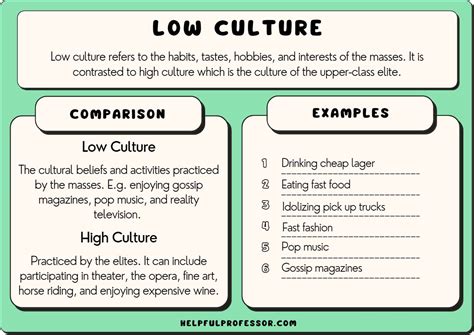 Types Of High And Low Culture