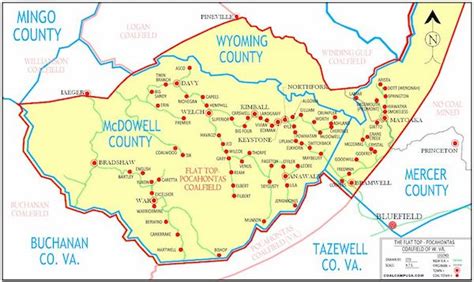 31 Mcdowell County Wv Map Maps Database Source