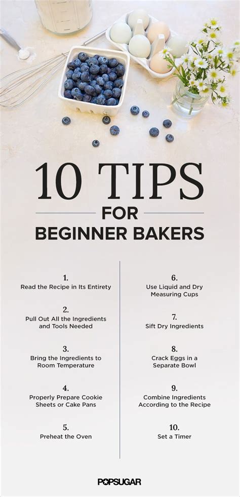10 Tips For Beginner Bakers Baking Chart Baking For Beginners
