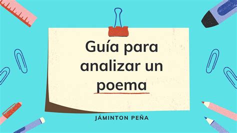 Gu A Para Analizar Un Poema Youtube