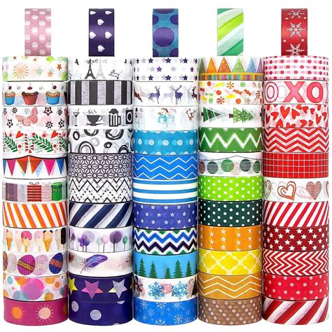 60 rouleaux washi tape set mignon décoratif masking tapes ruban washi coloré pour fournitures