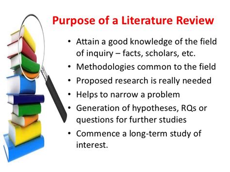 As a result, they can give you credit for your due diligence: Literature Review