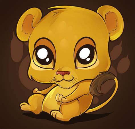 Cute Cartoon Animals With Big Eyes Cute Lion Tutorial By