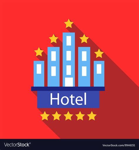 Hotel 5 Stars Icon Flat Style Royalty Free Vector Image