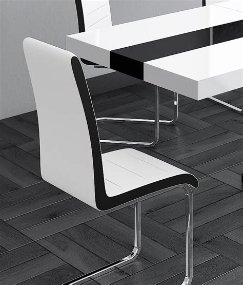 4er Set Design Esszimmerstuhl ST-555 Weiß - Schwarz ...
