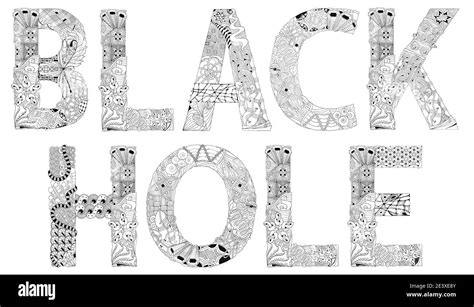Hand Painted Art Design Hand Drawn Illustration Words Black Hole For