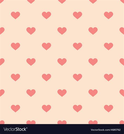 Tile Cute Pattern Pink Hearts Pastel Background Vector Image
