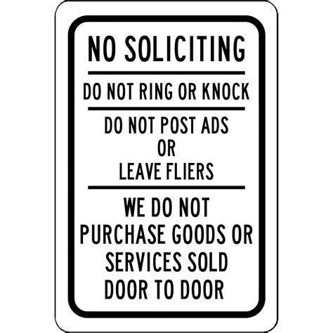 Printable No Soliciting Sign
