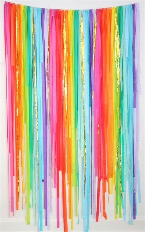 St Patricks Day Rainbow Plastic Streamer Fringe Wall Backdrop One