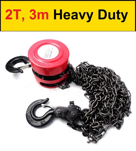 2 Ton Chain Block 3 Meter Chain Hoist Heavy Duty Tackle Engine Lifting