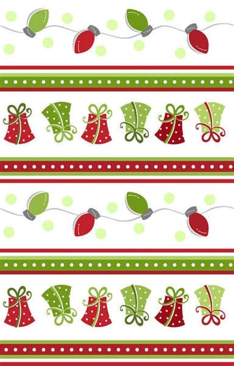 Christmas Border Print Merry And Bright By Annadaisysfabrics