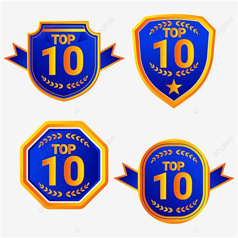 10 Tops Clipart Vector Modern Set Of Badge Top 10 Icon Collections