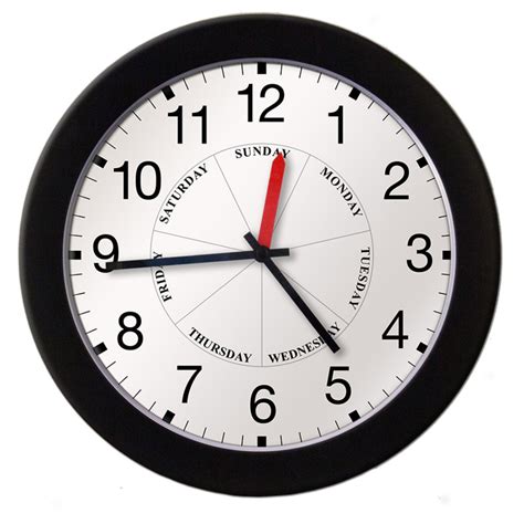 Dayclocks Combination Day Of The Week Wall Clock With Black Trim