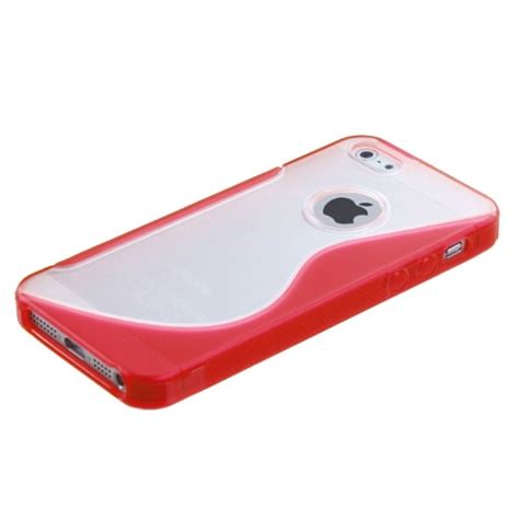 Insten S Shape Tpu Transparent Case For Apple Iphone 55sse Red