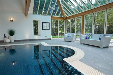 Indoor Outdoor Pool Designs Unusual Countertop Materials