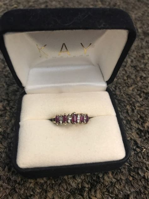 Gold Ruby and Diamond ring size 5 from Kay Jewelers. | Kay jewelers