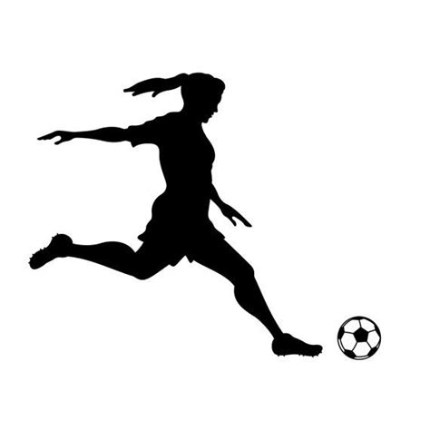 Medium Girl Soccer Player Kicking Silhouette Sports Wall Etsy