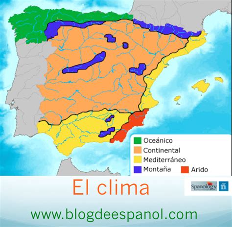 Huelva se caracteriza por tener un clima mediterráneo subtropical, clasificado como templado cálido, más continental hacia el norte y con influencias marítimas en el litoral. EL CLIMA EN ESPAÑOL - El blog para aprender español