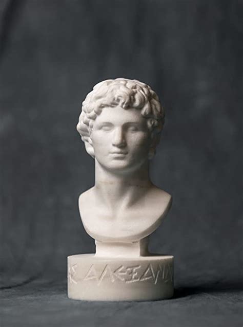 Marble Bust Of Alexander The Great Statue Carved Greek Marble Figurine