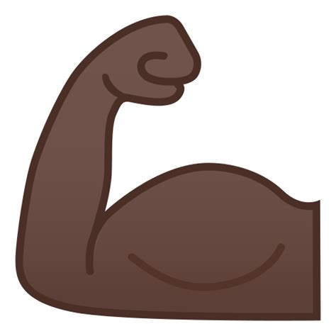 💪🏿 Flexed Biceps Emoji with Dark Skin Tone Meaning and Pictures png image