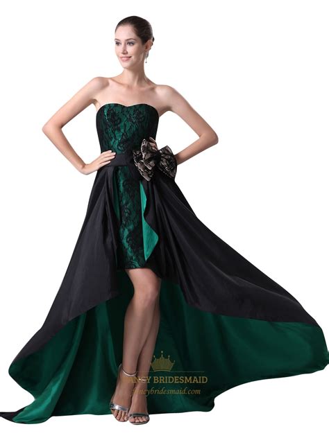 Maybe you would like to learn more about one of these? Emerald Green And Black Strapless High Low Prom Dress With ...