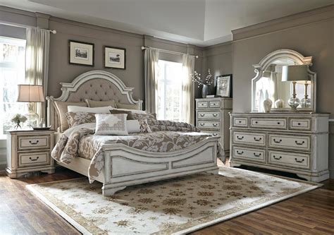 01204792700 / 01204 216455 contact us Magnolia Manor Antique White Upholstered Panel Bedroom Set ...