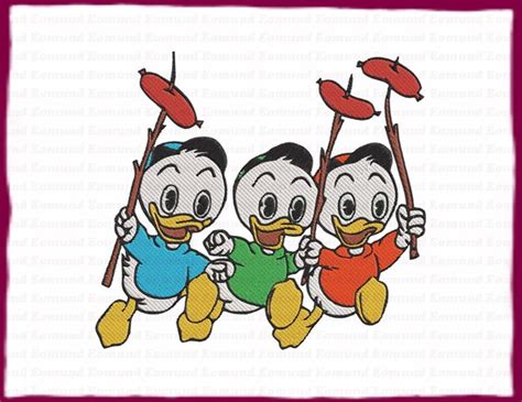 Huey And Dewey And Louie Ducktales Fill Embroidery Design 3 Etsy