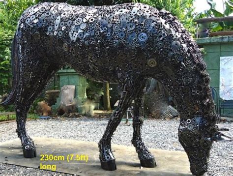 570 x 760 jpeg 98 кб. horse grazing statue life size scrap metal art for sale ...
