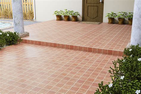 Brick Styled Ceramic Tile For Outdoor Flooring Eurotiles Vigan Ochre