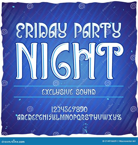 Original Label Typeface Named Stock Vector - Illustration of alphabet