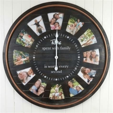 Explore our huge collection of wall pictures. XL Large Black 12 In 1 Photo Frame Wooden Wall Clock 80 cm ...